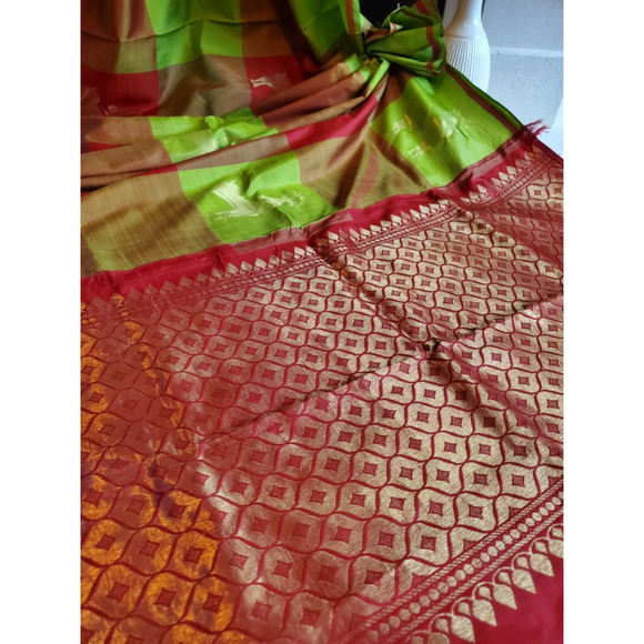 Women Pure Silk Designer Kanjivaram Saree Handloom Party Festive Wedding - Picture 3 of 16
